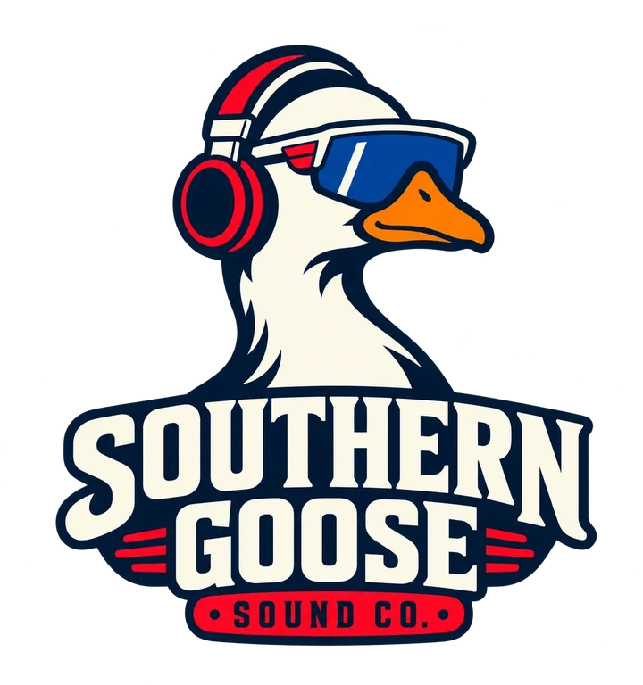 Southern Goose Sound Co. logo: a goose wearing headphones and sunglasses